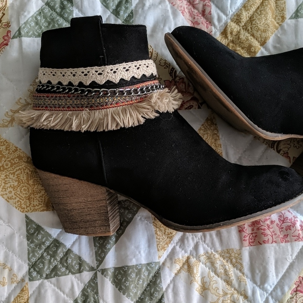 Fringe booties size 10